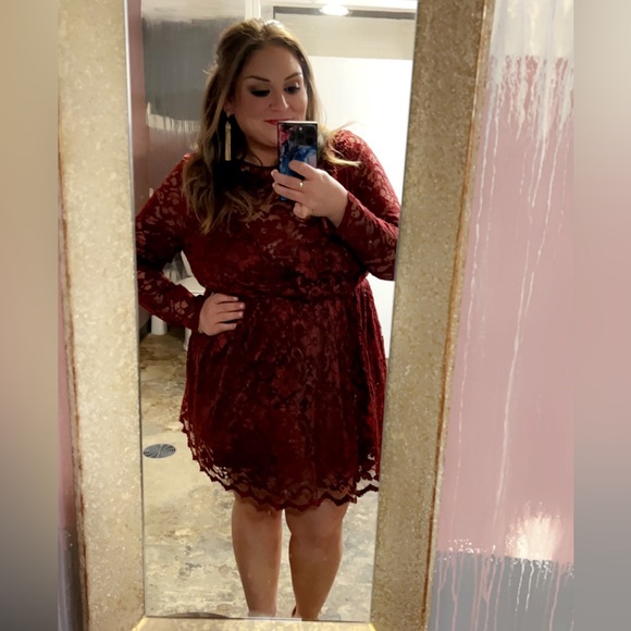 ASOS Lace Cranberry Dress - Picture 9 of 10